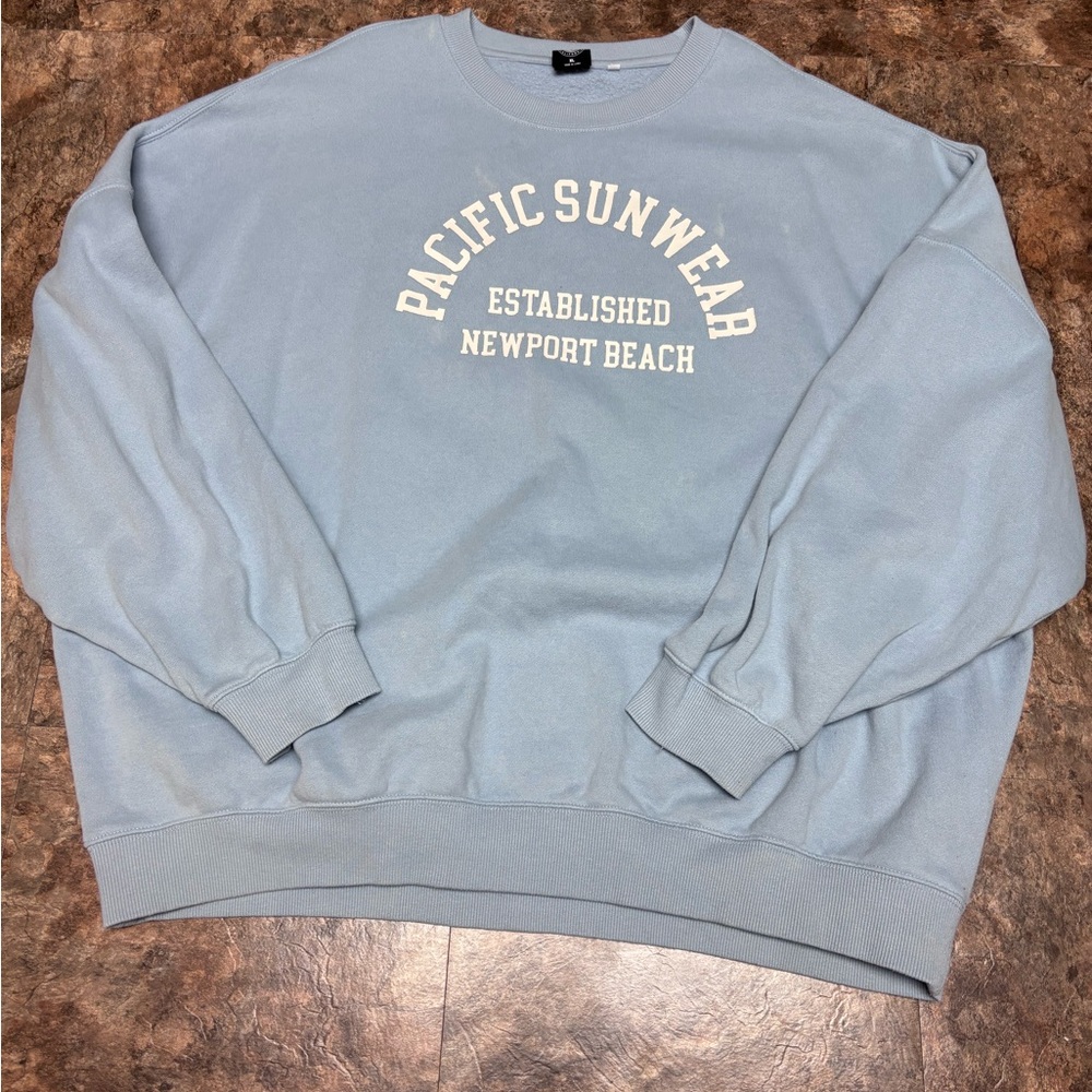 Pacific Sunwear Light Blue Crewneck Sweater